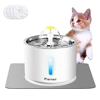 Amazon | Parner 2022新 ペット給水器 フラワー自動猫給水器